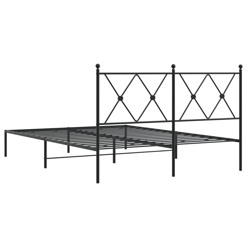 Sengeramme i metall med hodegavl svart 140x190 cm