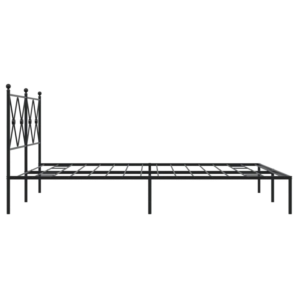 Sengeramme i metall med sengegavl svart 150x200 cm