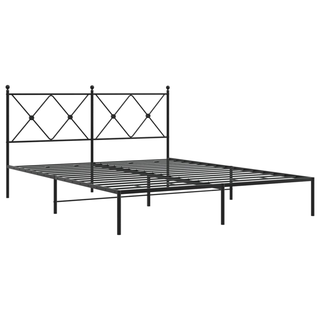 Sengeramme i metall med hodegavl svart 160x200 cm