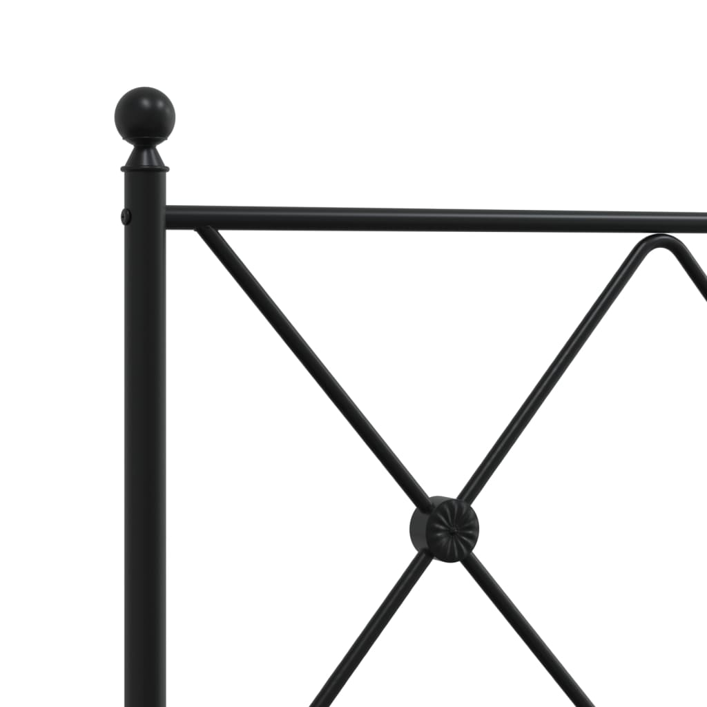 Sengeramme i metall med hode- og fotgavl svart 120x190 cm