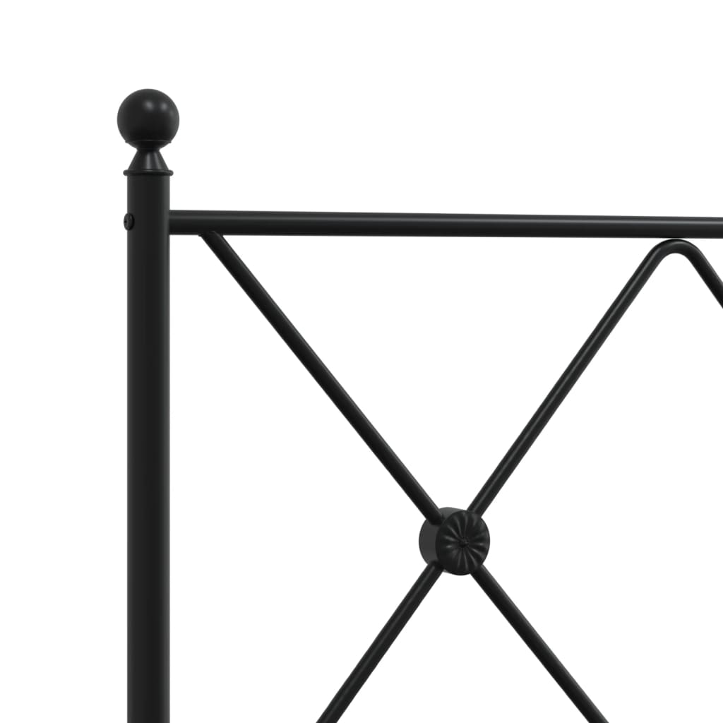 Sengeramme i metall med hode- og fotgavl svart 120x200 cm