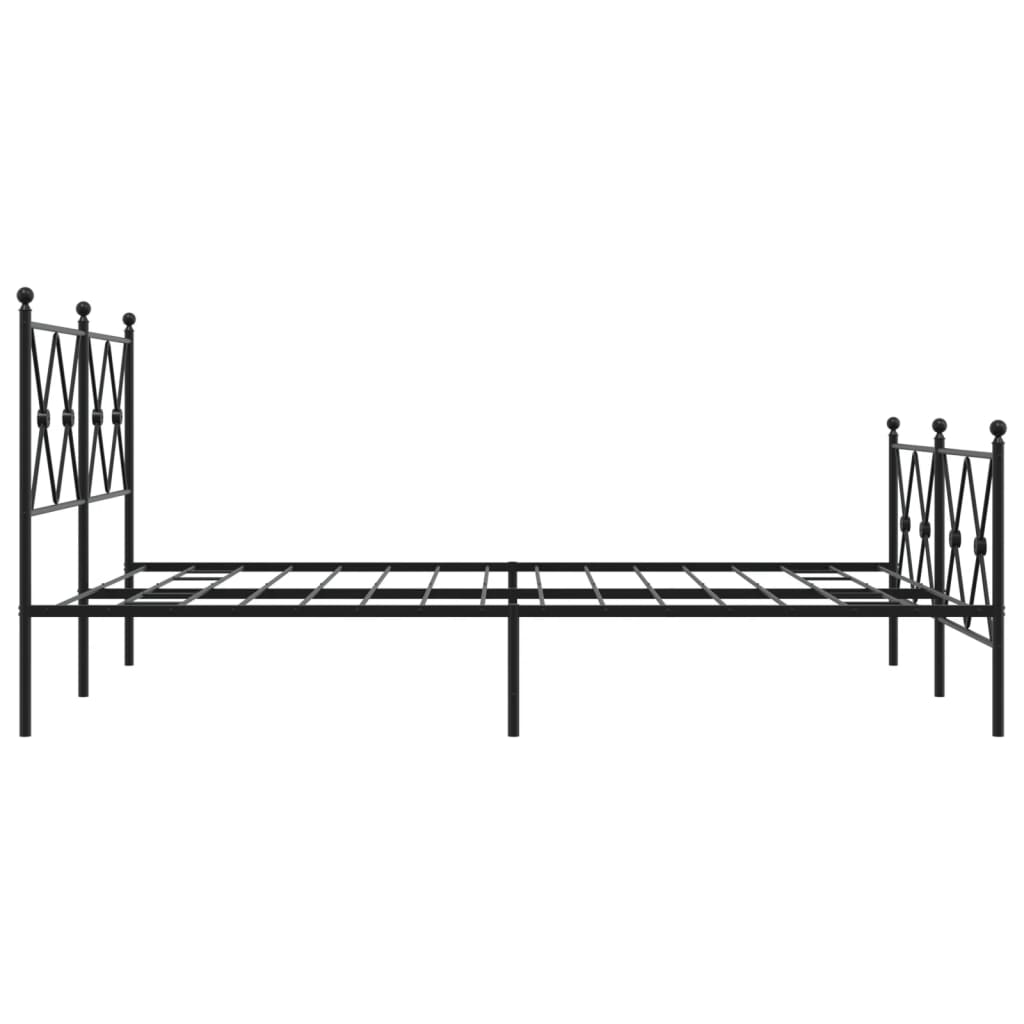 Sengeramme i metall med hode- og fotgavl svart 140x190 cm