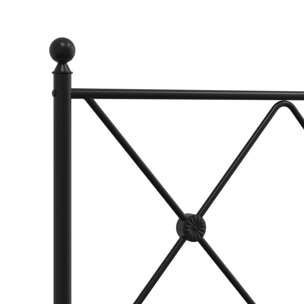 Sengeramme i metall med hode- og fotgavl svart 140x190 cm