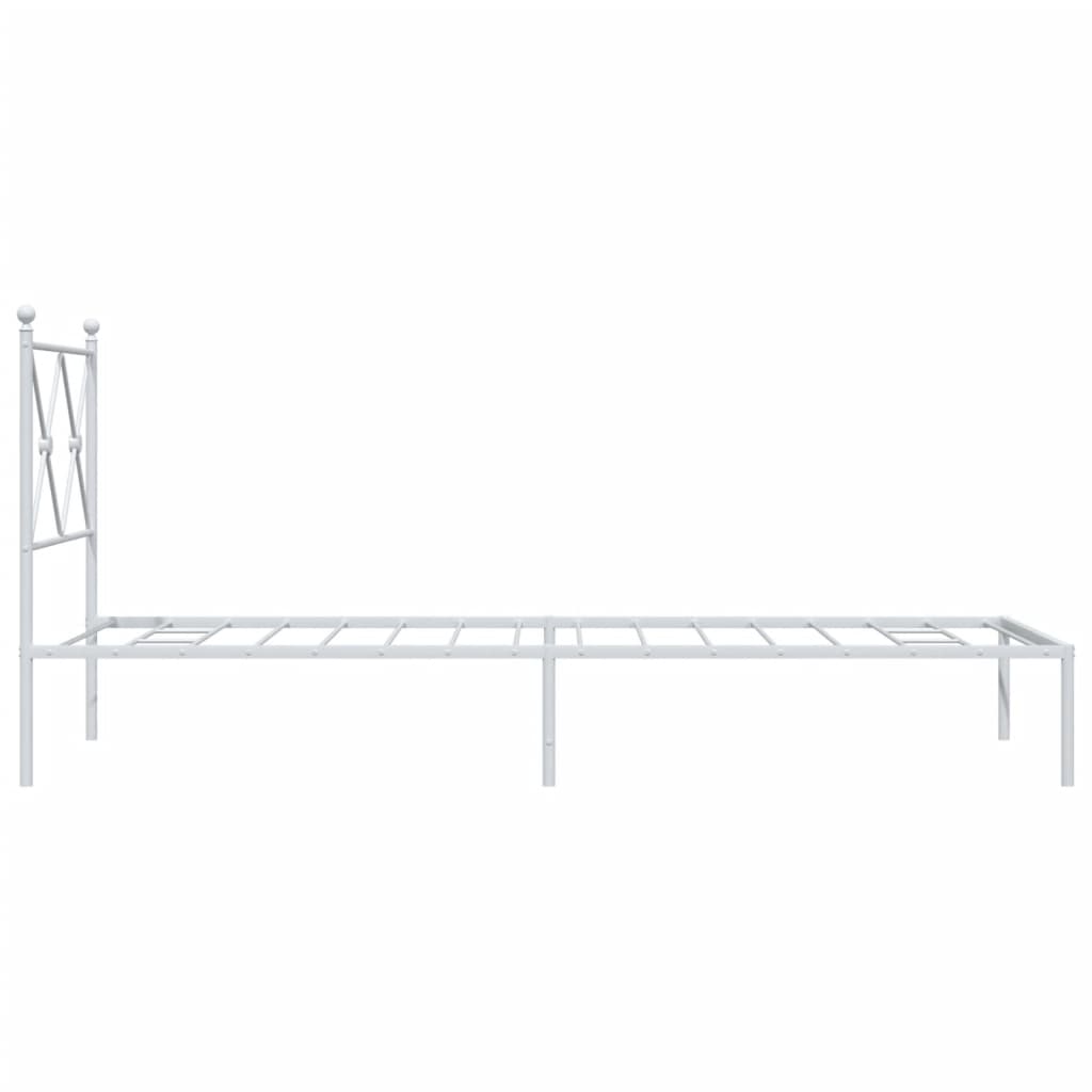 Sengeramme i metall med hodegavl hvit 80x200 cm