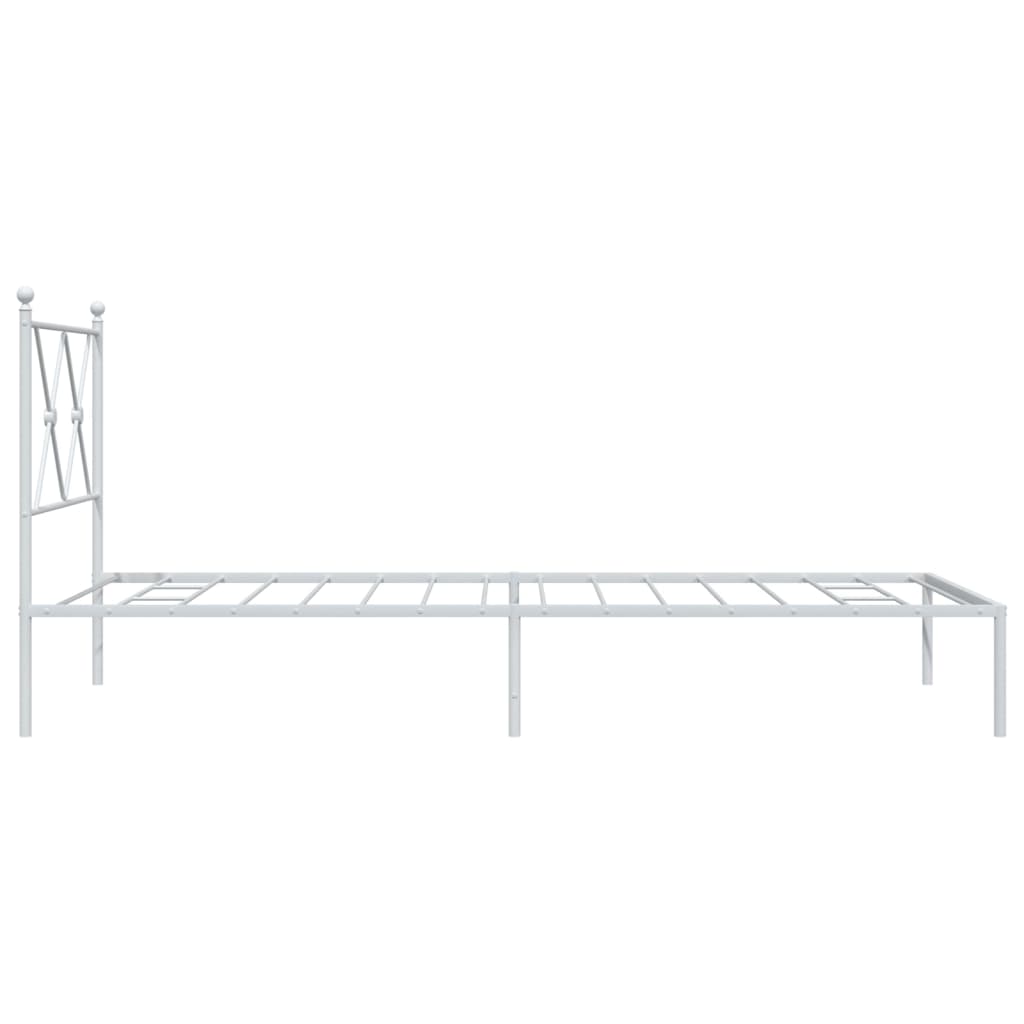 Sengeramme i metall med hodegavl hvit 90x200 cm