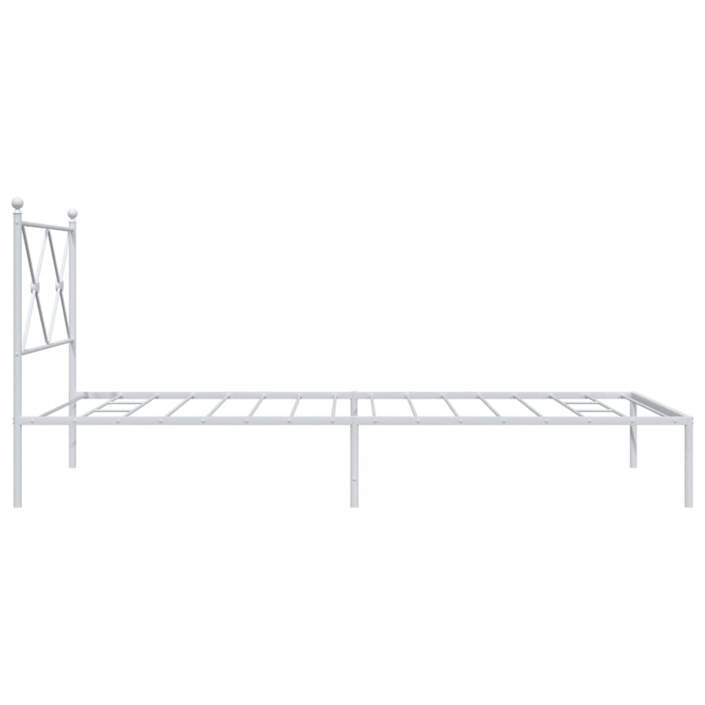 Sengeramme i metall med hodegavl hvit 100x200 cm