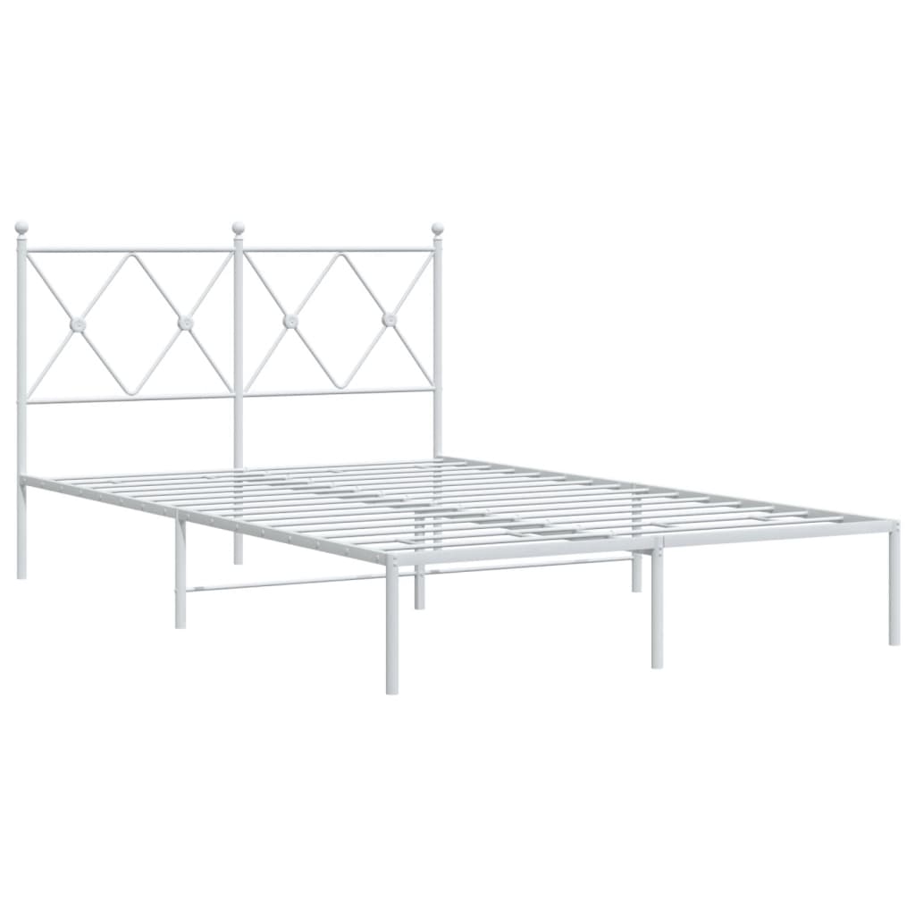 Sengeramme i metall med hodegavl hvit 120x190 cm