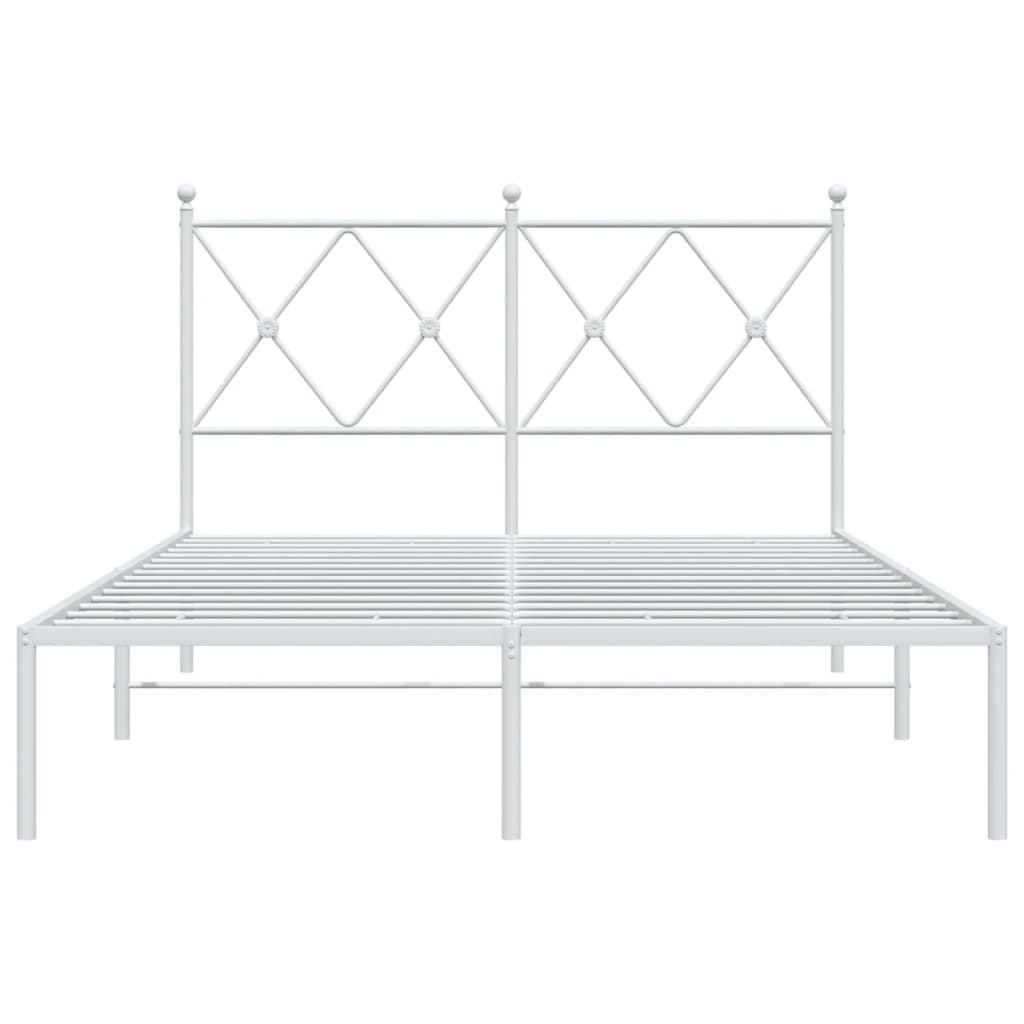 Sengeramme i metall med hodegavl hvit 120x190 cm