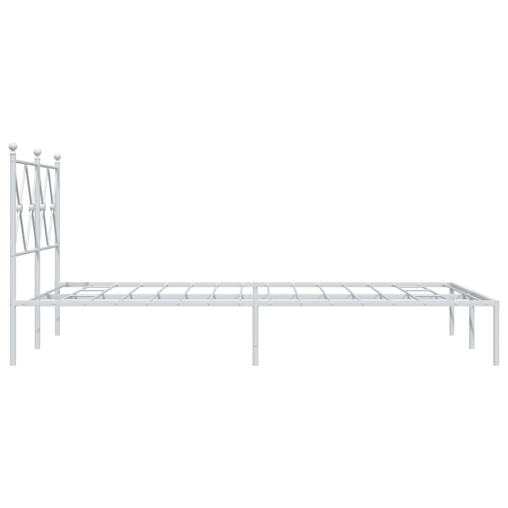 Sengeramme i metall med hodegavl hvit 120x190 cm
