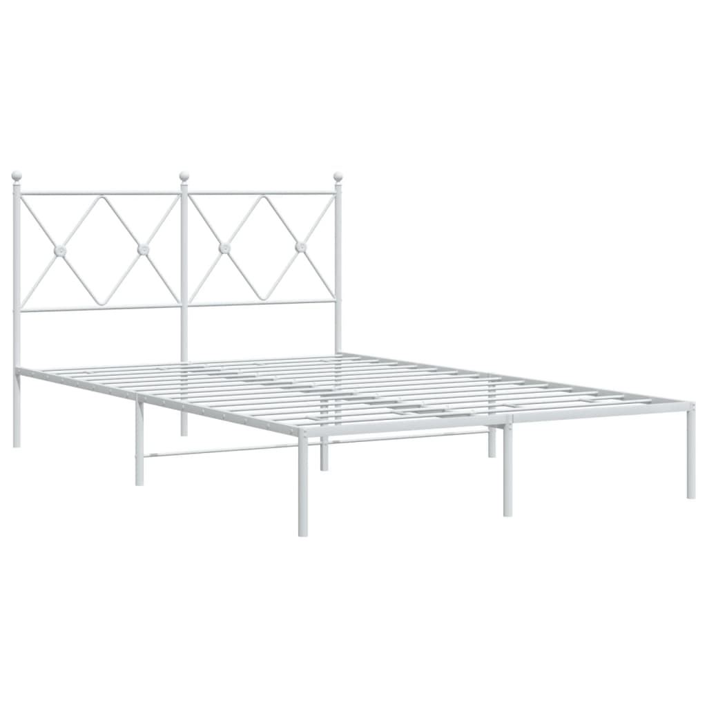 Sengeramme i metall med hodegavl hvit 120x200 cm