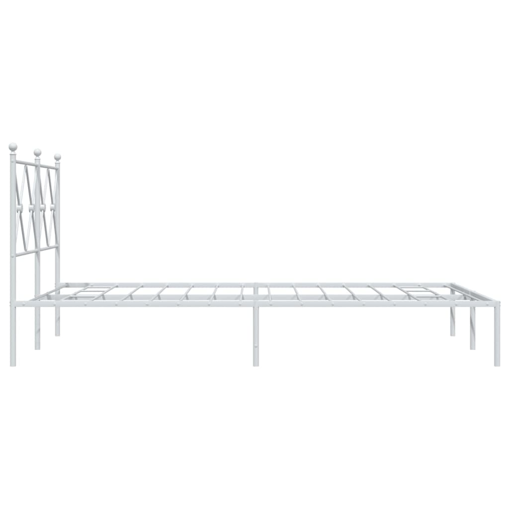 Sengeramme i metall med hodegavl hvit 120x200 cm