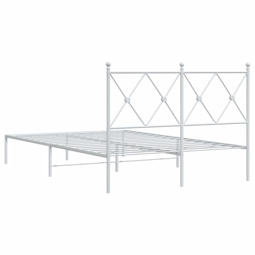 Sengeramme i metall med hodegavl hvit 120x200 cm