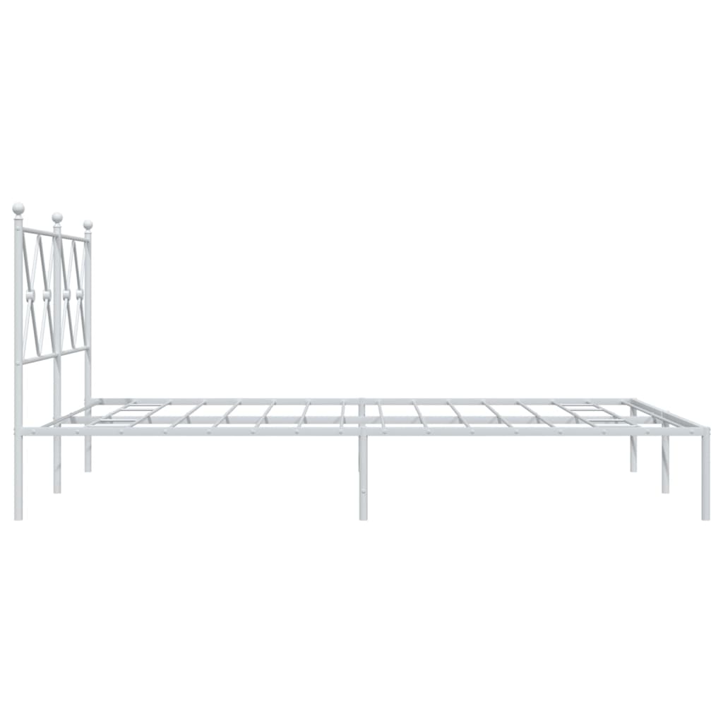 Sengeramme i metall med hodegavl hvit 140x190 cm