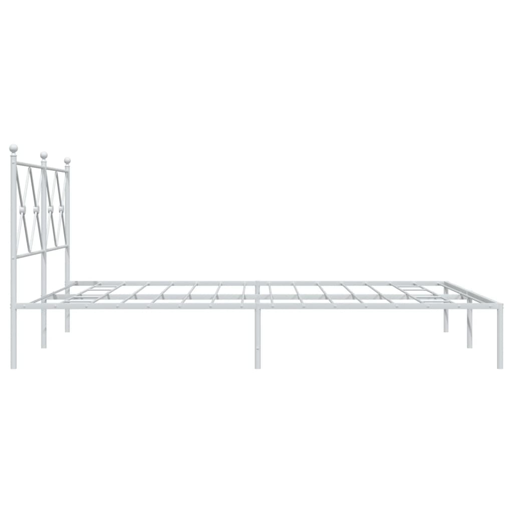 Sengeramme i metall med sengegavl hvit 160x200 cm