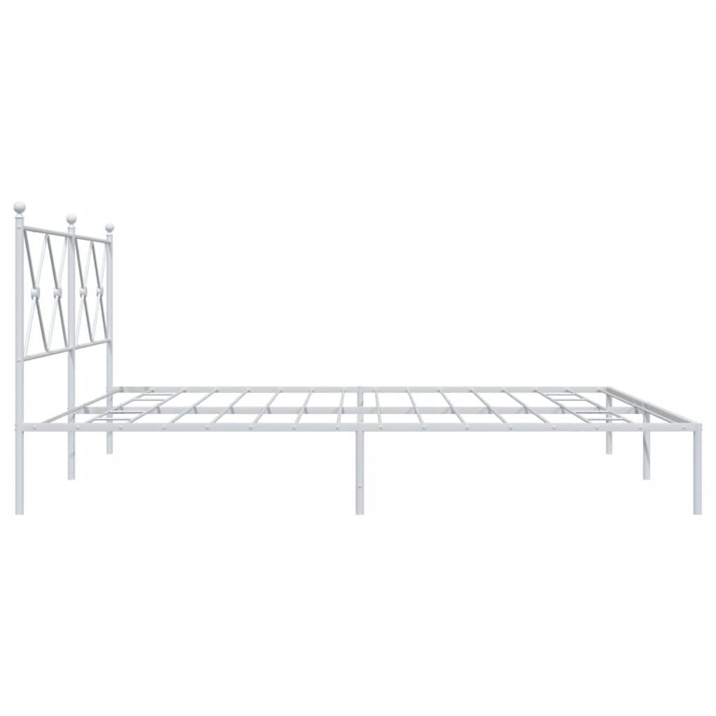 Sengeramme i metall med hodegavl hvit 183x213 cm