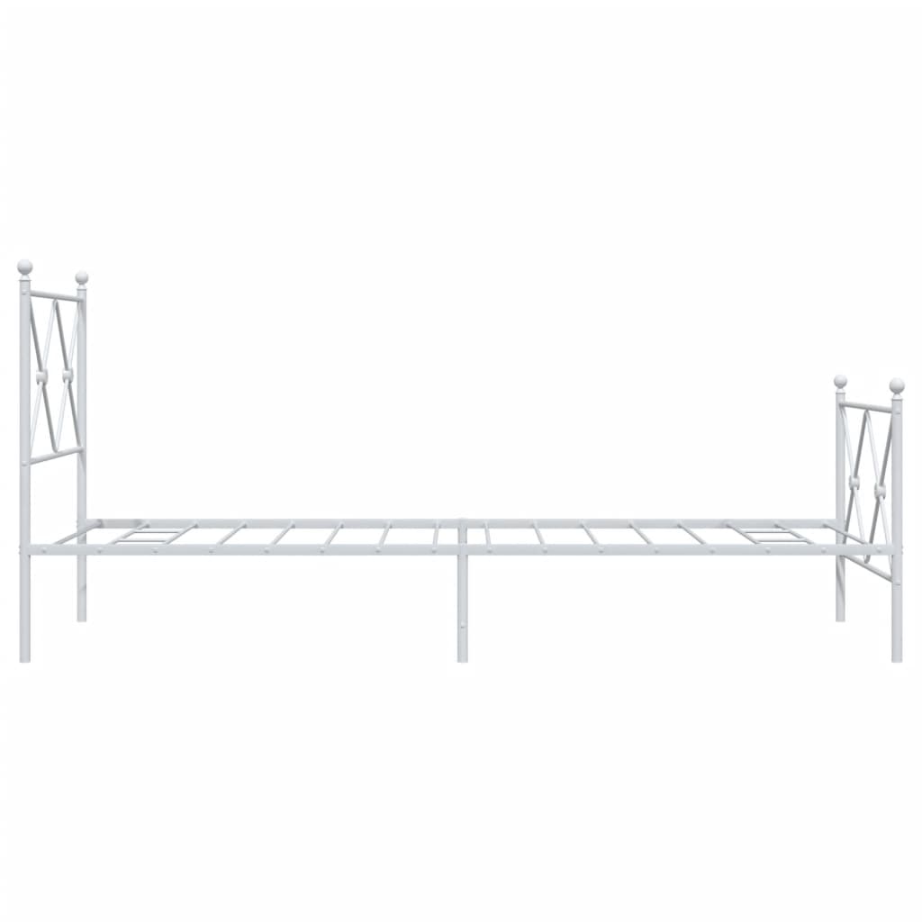 Sengeramme i metall med hode- og fotgavl hvit 80x200 cm