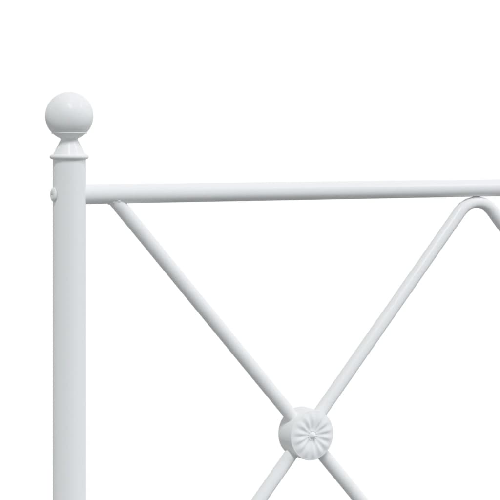 Sengeramme i metall med hode- og fotgavl hvit 107x203 cm