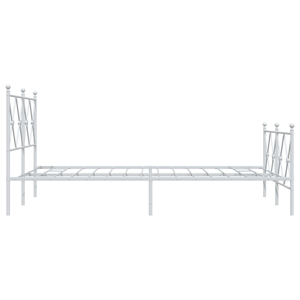 Sengeramme i metall med hode- og fotgavl hvit 120x190 cm