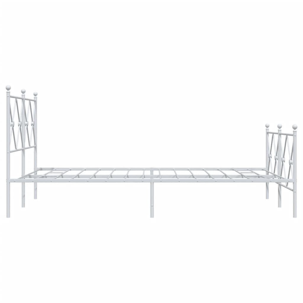 Sengeramme i metall med hode- og fotgavl hvit 120x200 cm
