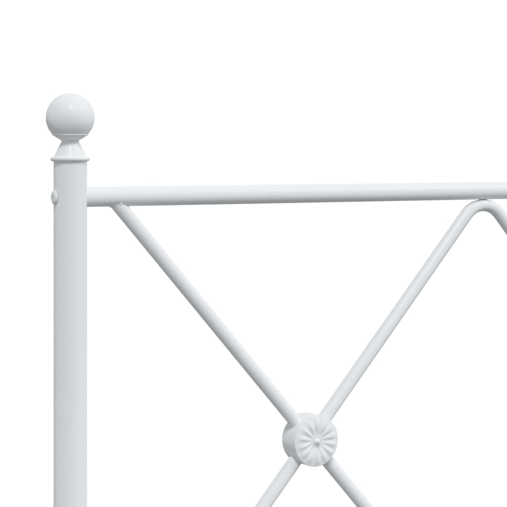 Sengeramme i metall med hode- og fotgavl hvit 137x190 cm