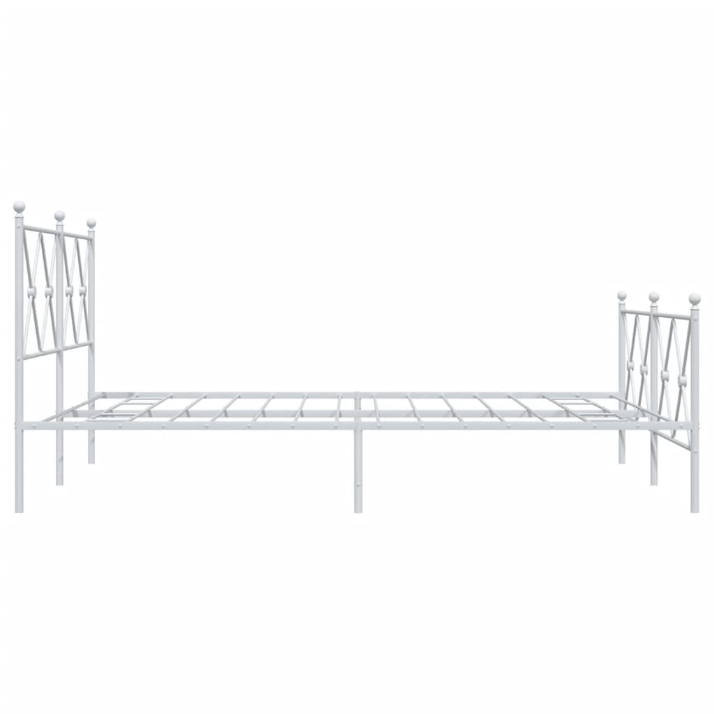 Sengeramme i metall med hode- og fotgavl hvit 140x190 cm