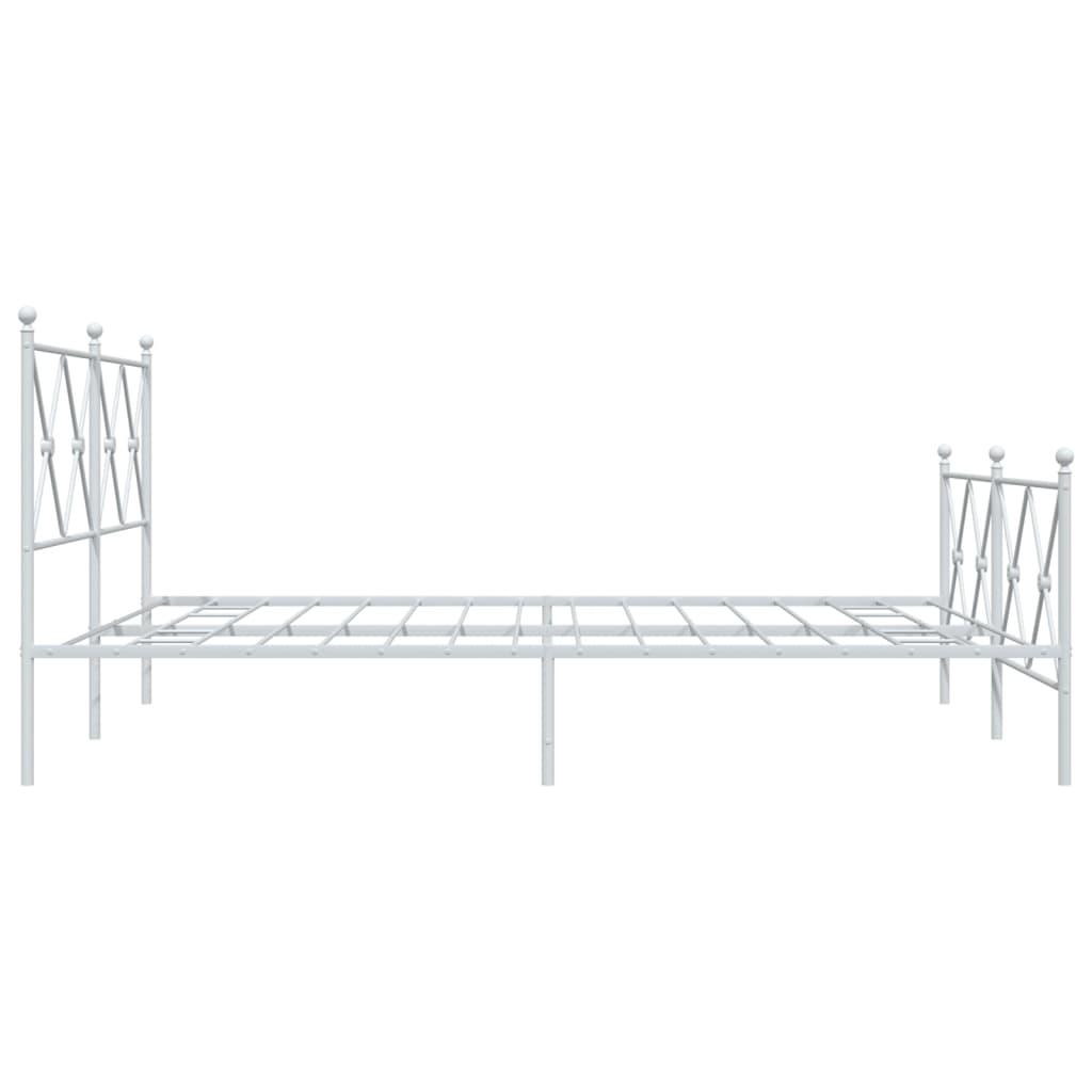 Sengeramme i metall med hode- og fotgavl hvit 160x200 cm