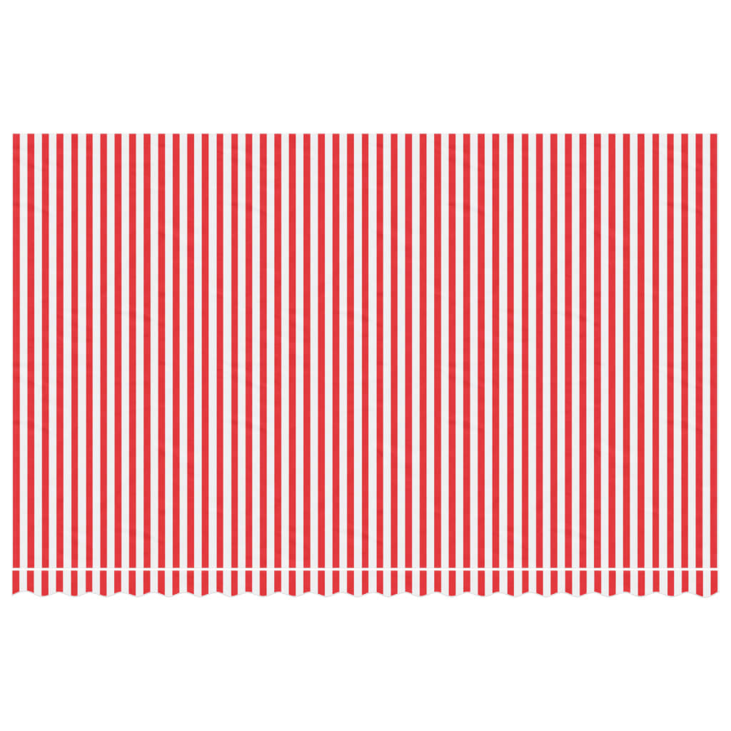 Erstatningsduk for markise rød og hvit stripe 5x3 m