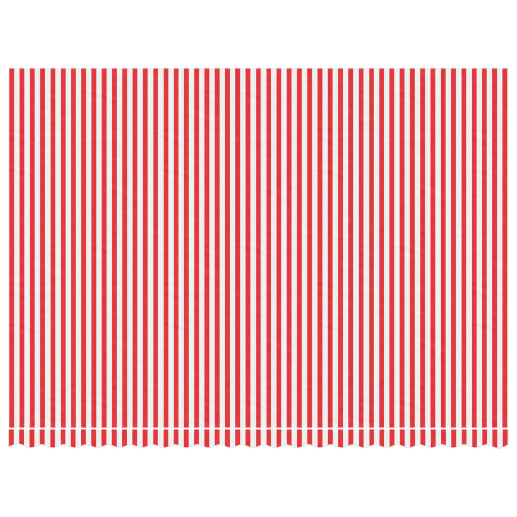 Erstatningsduk for markise rød og hvit stripe 5x3,5 m
