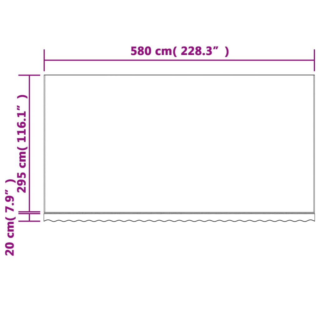 Erstatningsduk for markise rød og hvit stripe 6x3 m