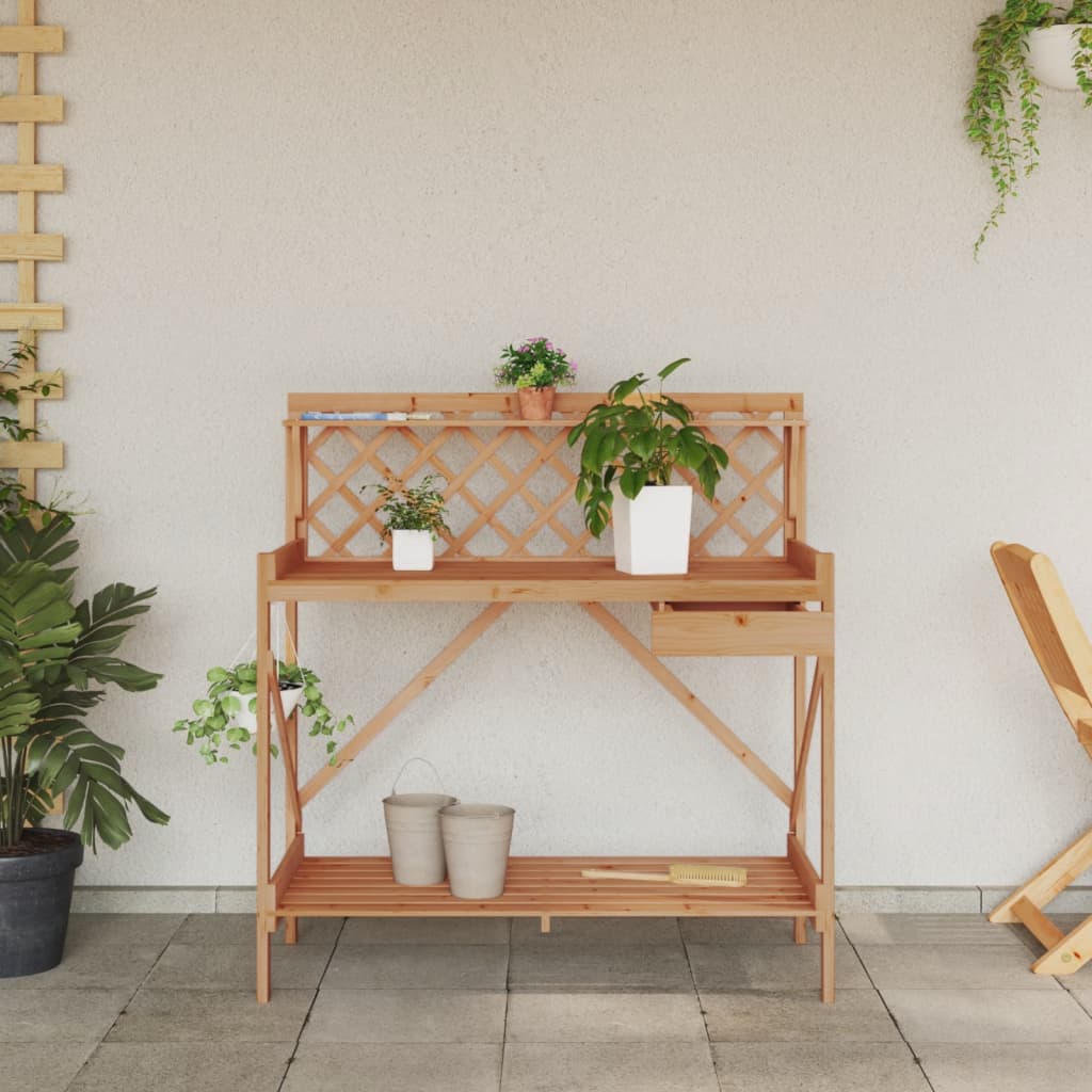 Pottebenk med espalier brun heltre gran
