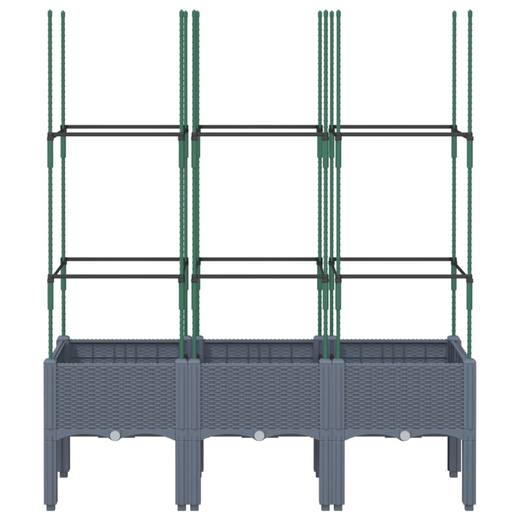 Plantekasse med espalier grå 120x40x142,5 cm PP