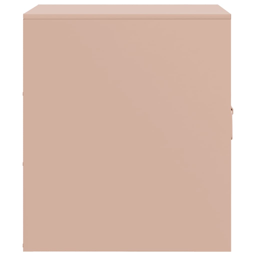 Nattbord 2 stk rosa 34,5x39x44 cm stål