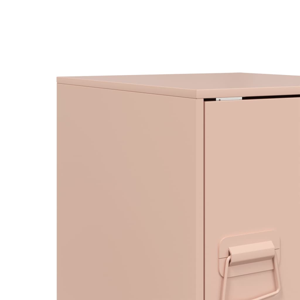 Nattbord 2 stk rosa 34,5x39x44 cm stål