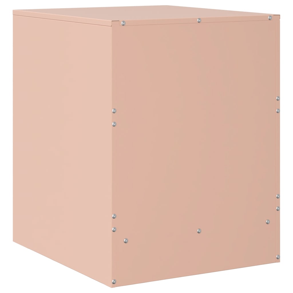 Nattbord rosa 34,5x39x44 cm stål