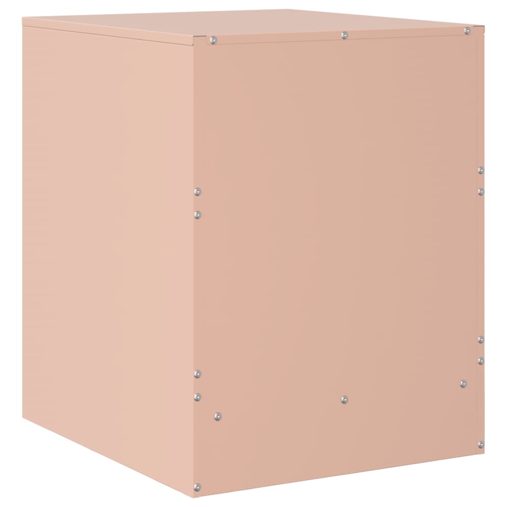Nattbord 2 stk rosa 34,5x39x44 cm stål