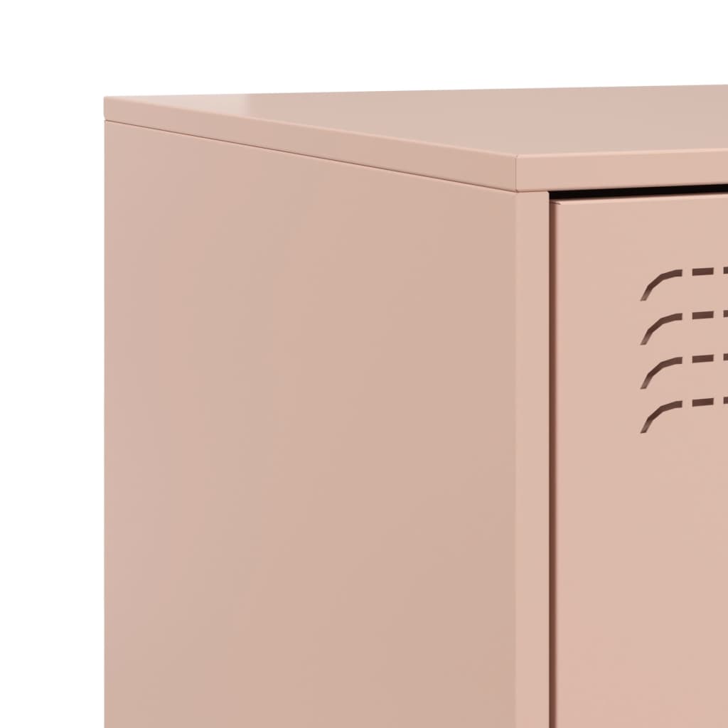 Nattbord 2 stk rosa 34,5x39x44 cm stål