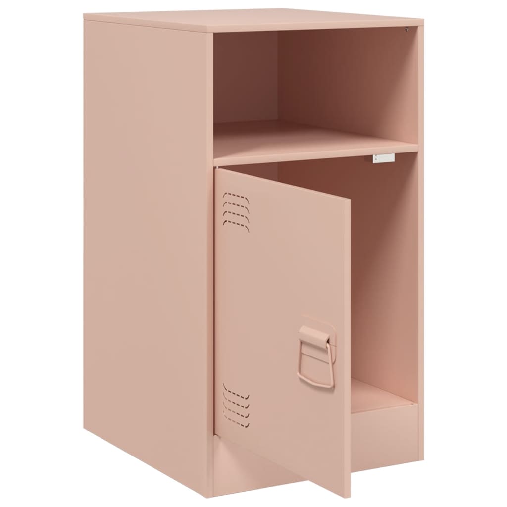 Nattbord 2 stk rosa 34,5x39x62 cm stål