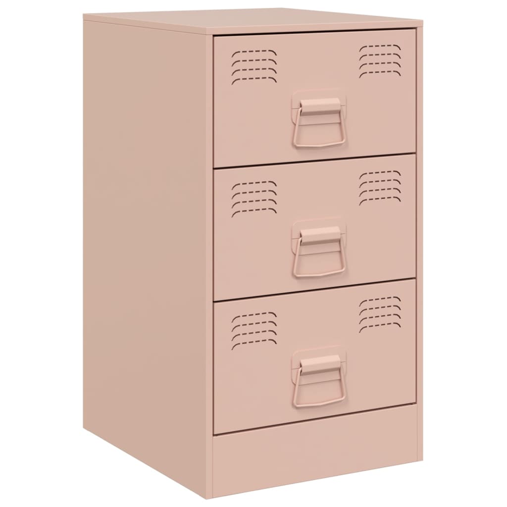 Nattbord 2 stk rosa 34,5x39x62 cm stål