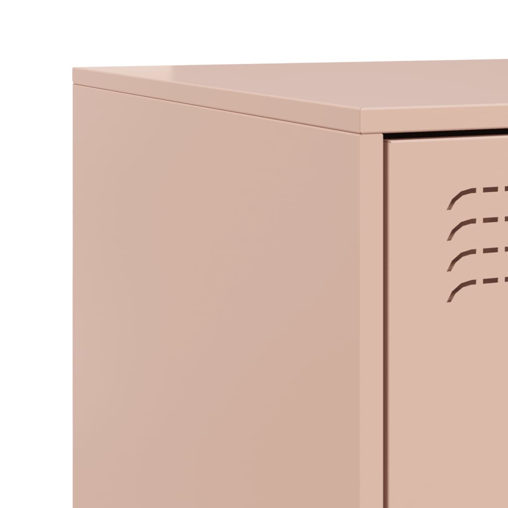 Nattbord 2 stk rosa 34,5x39x62 cm stål