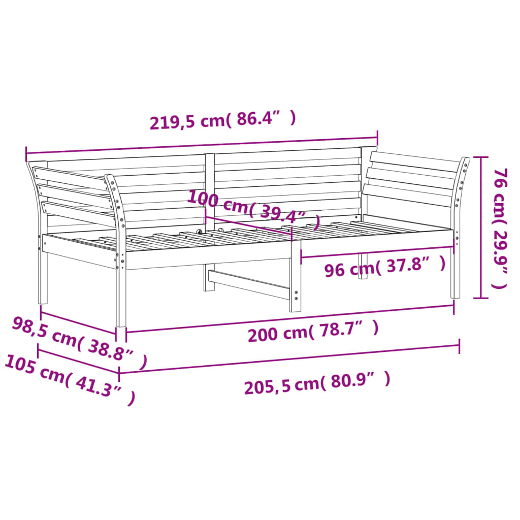 Dagseng voksbrun 100x200 cm heltre furu
