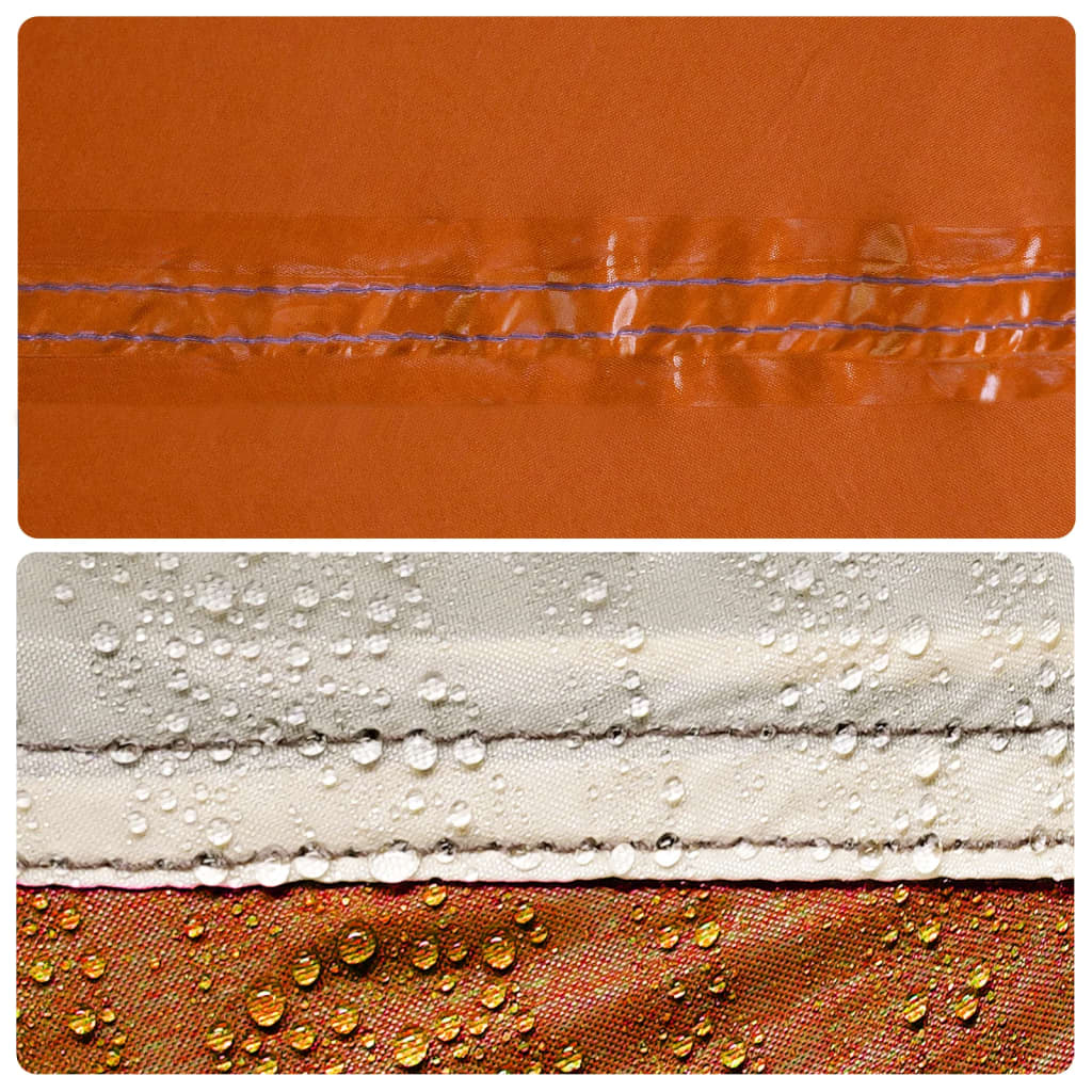 Campingpresenning grå og oransje 420x440 cm vanntett