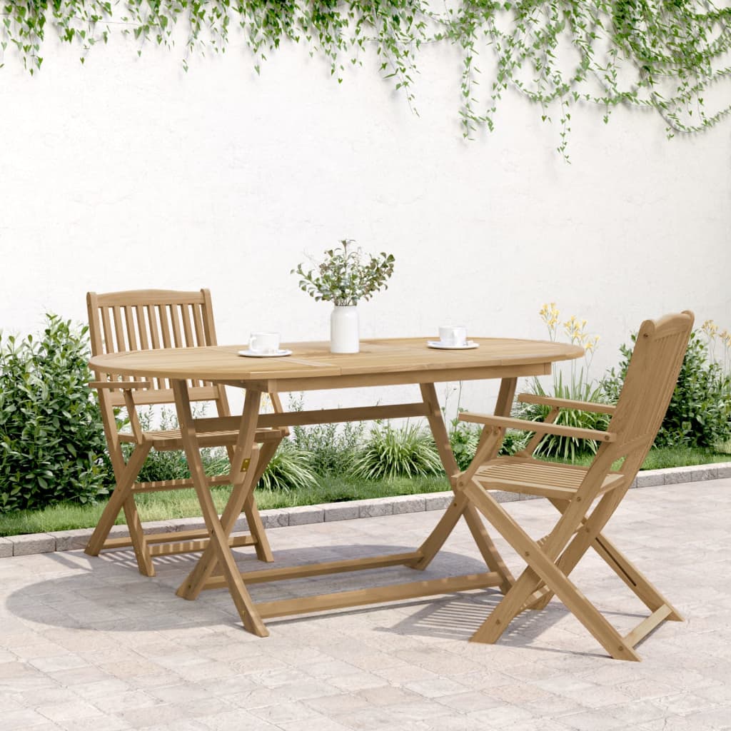 Sammenleggbart hagebord 160x85x75 cm heltre akasie