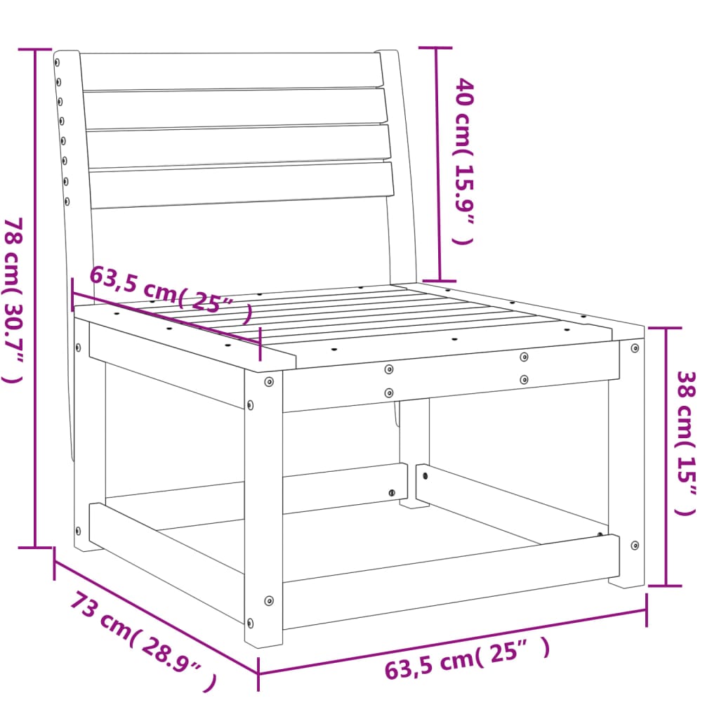 Hagesofa hvit heltre furu