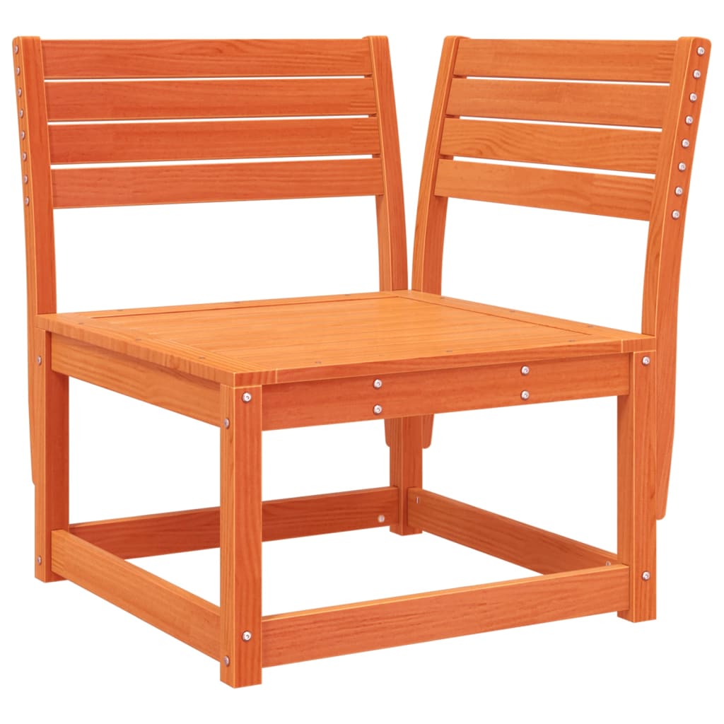 Hagesofa for hjørne med pute voksbrun 73x73x78 cm heltre furu