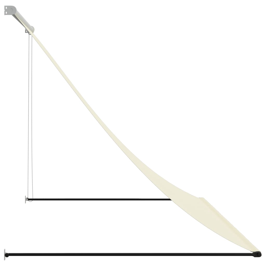 Uttrekkbar markise kremhvit 250x150 cm stoff og stål