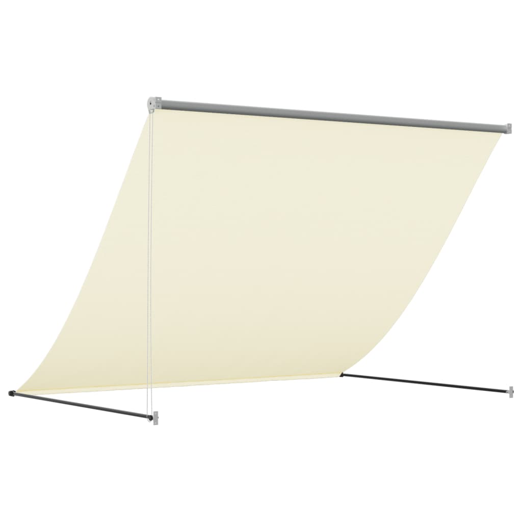 Uttrekkbar markise kremhvit 250x150 cm stoff og stål