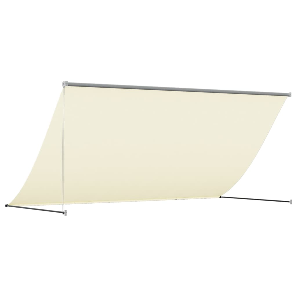 Uttrekkbar markise kremhvit 300x150 cm stoff og stål