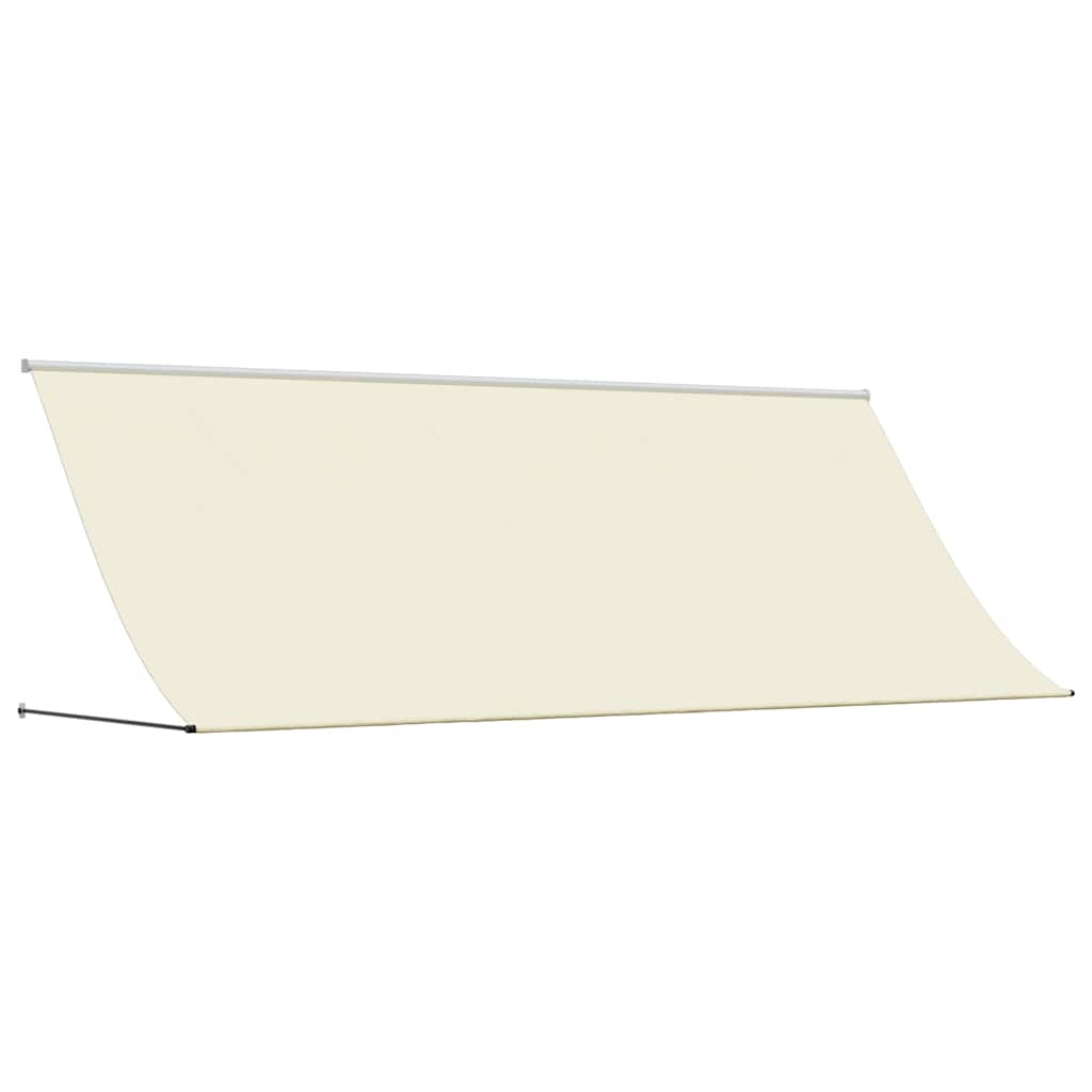 Uttrekkbar markise kremhvit 400x150 cm stoff og stål