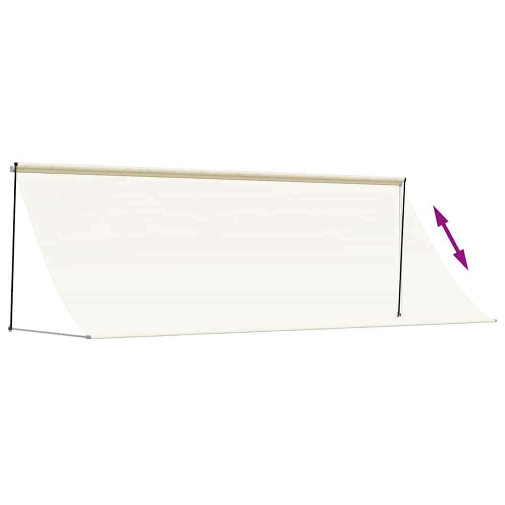 Uttrekkbar markise kremhvit 400x150 cm stoff og stål