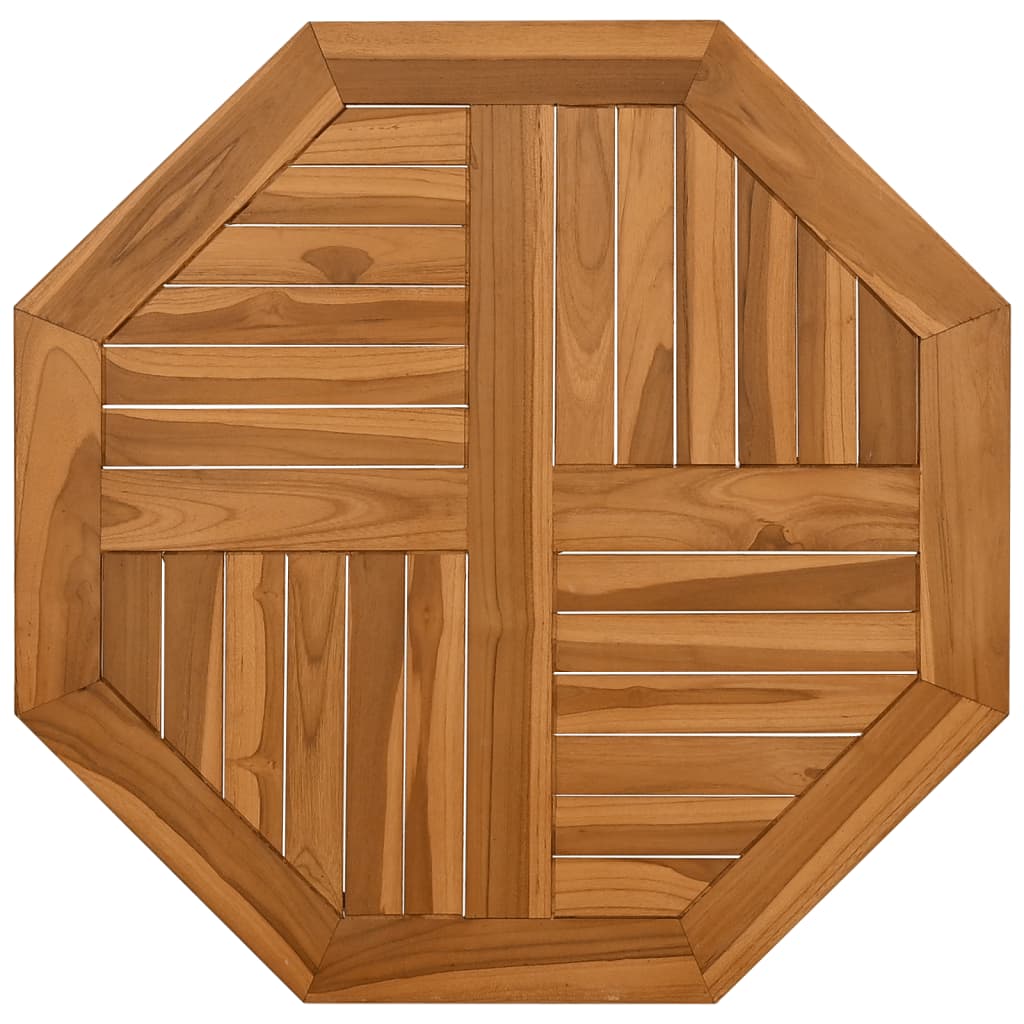 Bordplate 70x70x2,5 cm åttekantet heltre teak